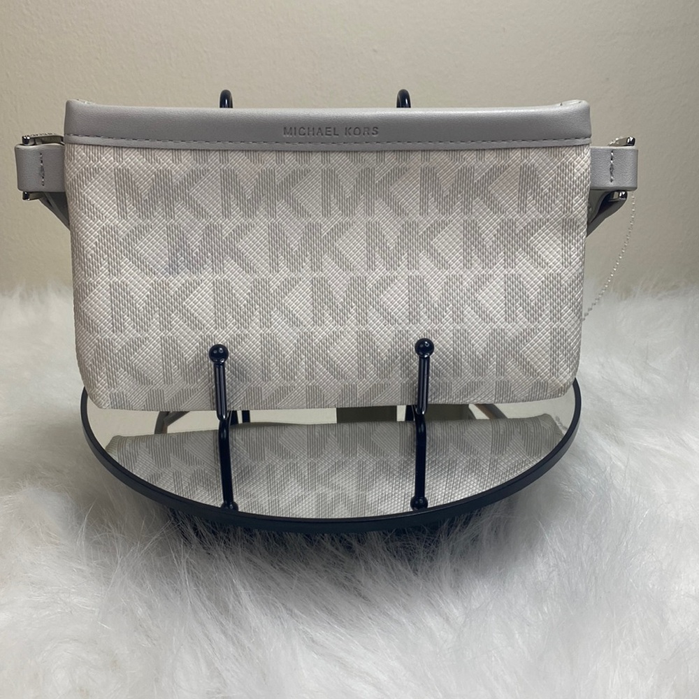 MICHAEL KORS Signature Belt Bag Grey/White (NWT)